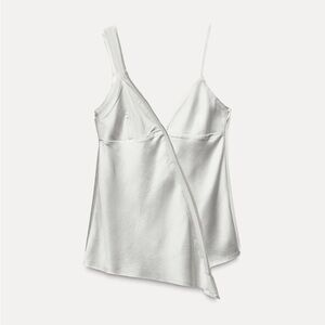 Zara Asymmetrical silver top NWT